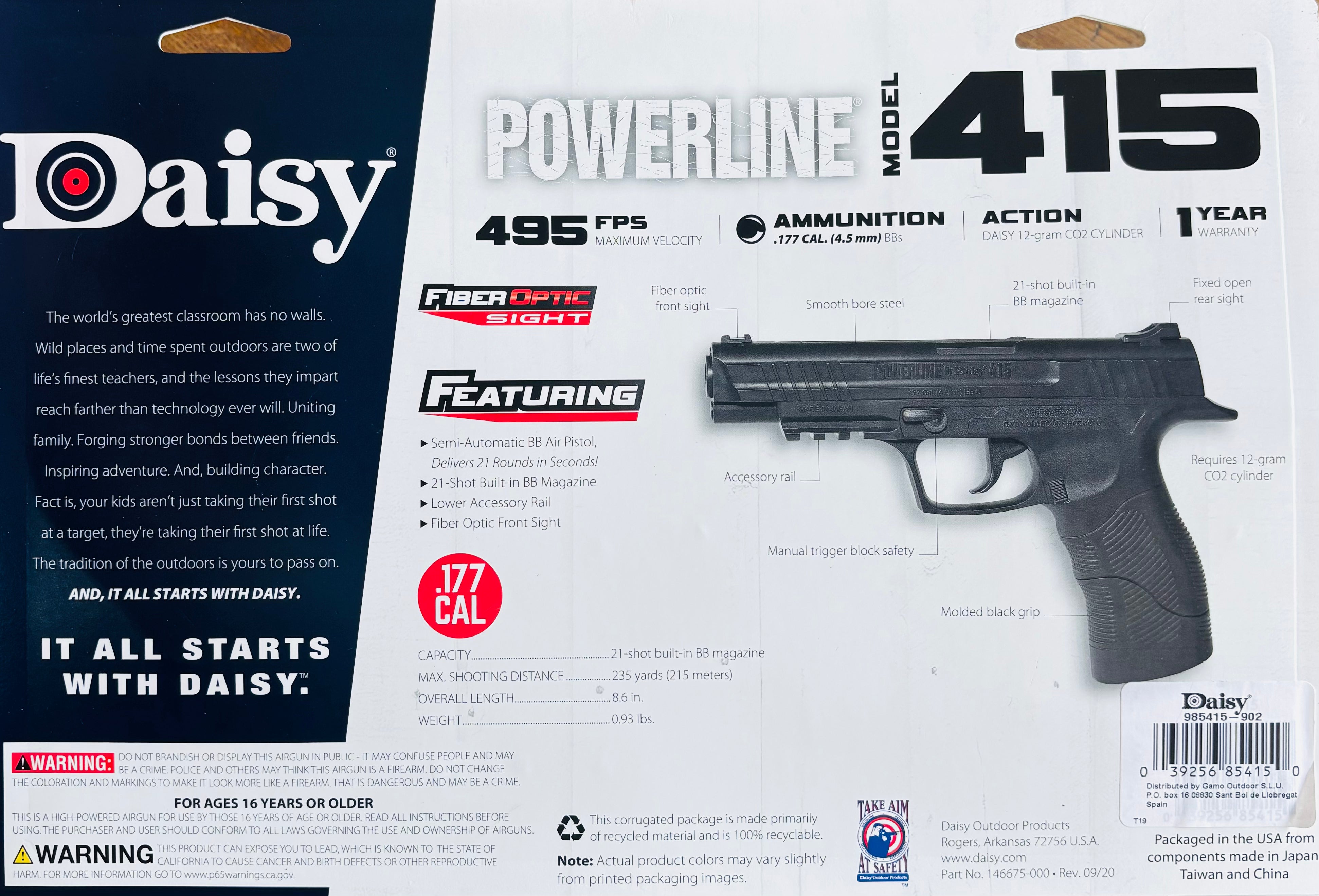 Daisy Powerline Model 415 Pistol Kit .177