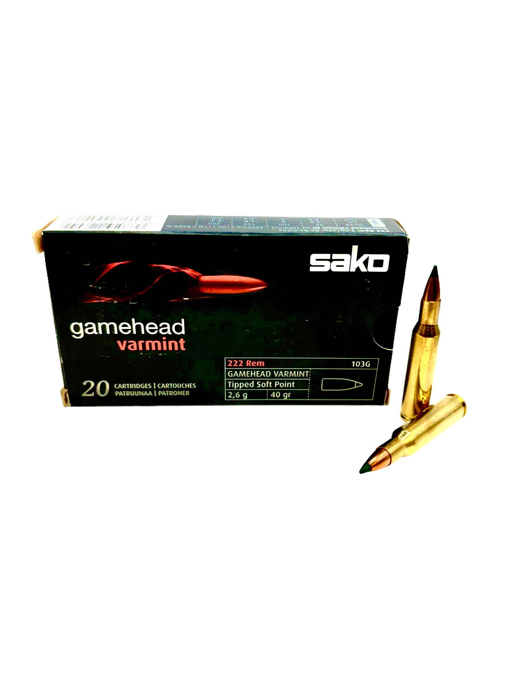 Sako .222 40GR Gamehead Varmint