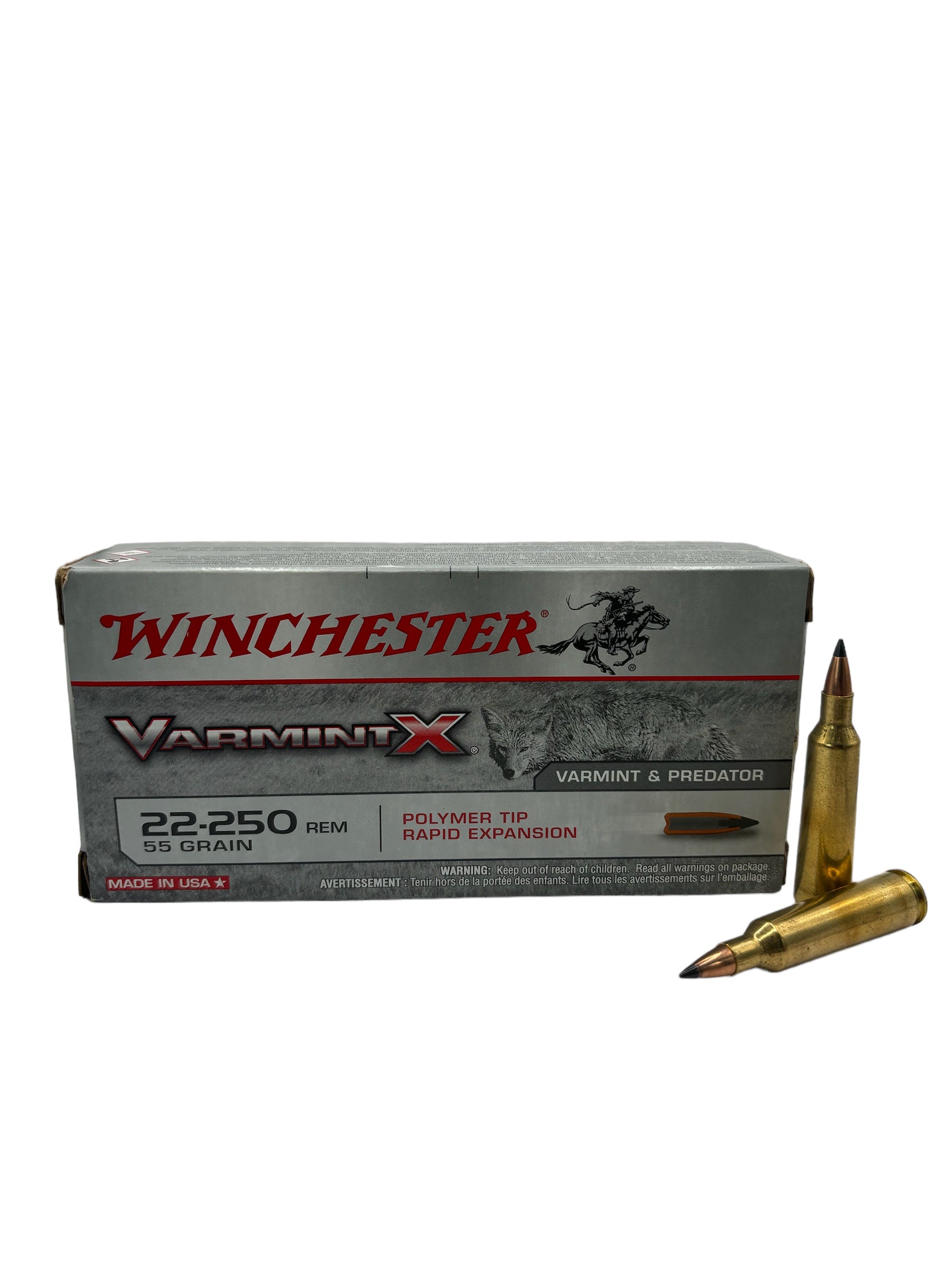 Winchester 22-250 Rem Varmint-X 55GR polymer Tip