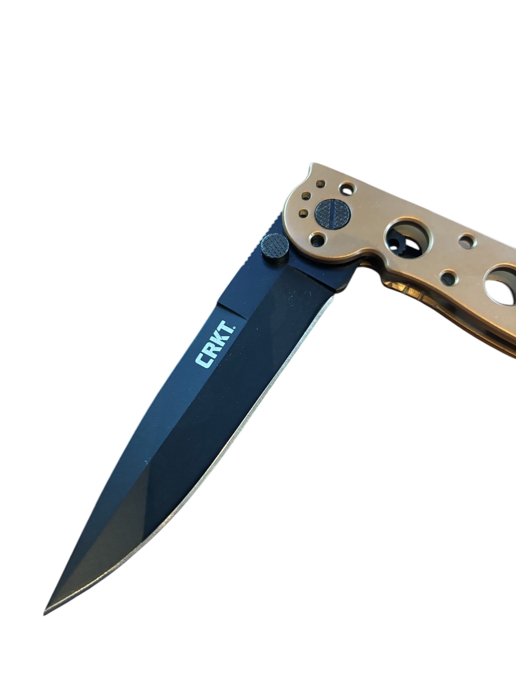 CRKT M16-03BK Carson 3.55" Stainless Steel Knife, Black Blade, Bronze Handle.