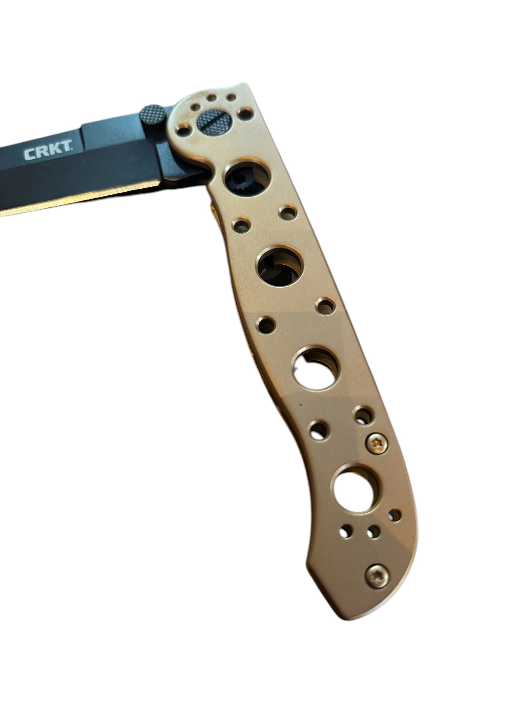 CRKT M16-03BK Carson 3.55" Stainless Steel Knife, Black Blade, Bronze Handle.