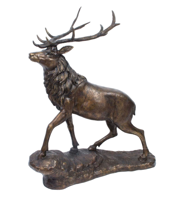 Patina Bronze Sculpture - Stag