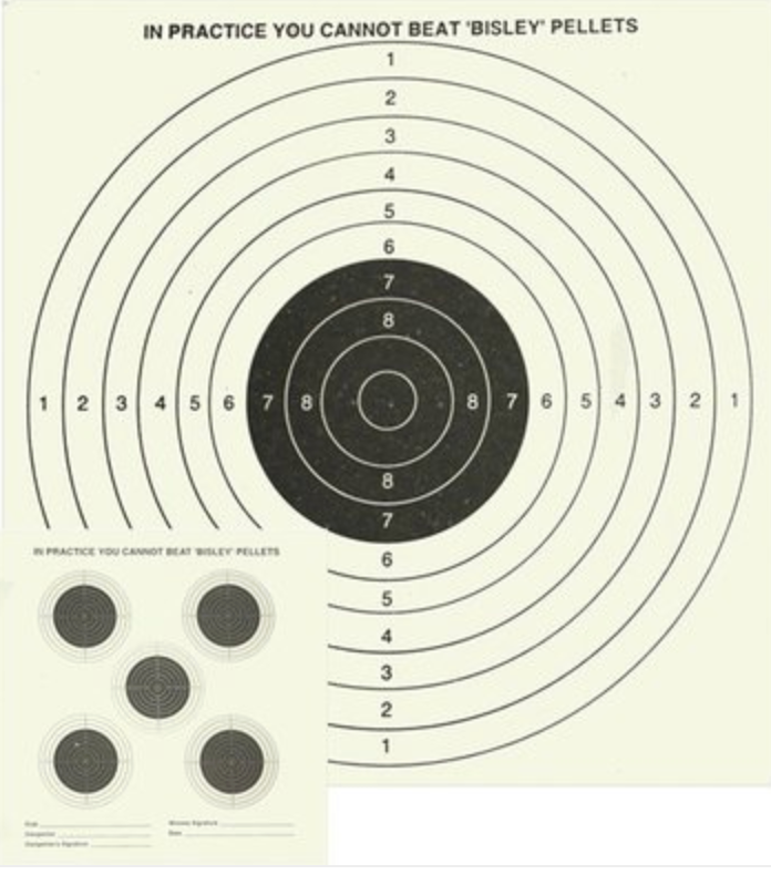 Bisley 7" Double Sided Match Paper Targets Air Gun Rifle