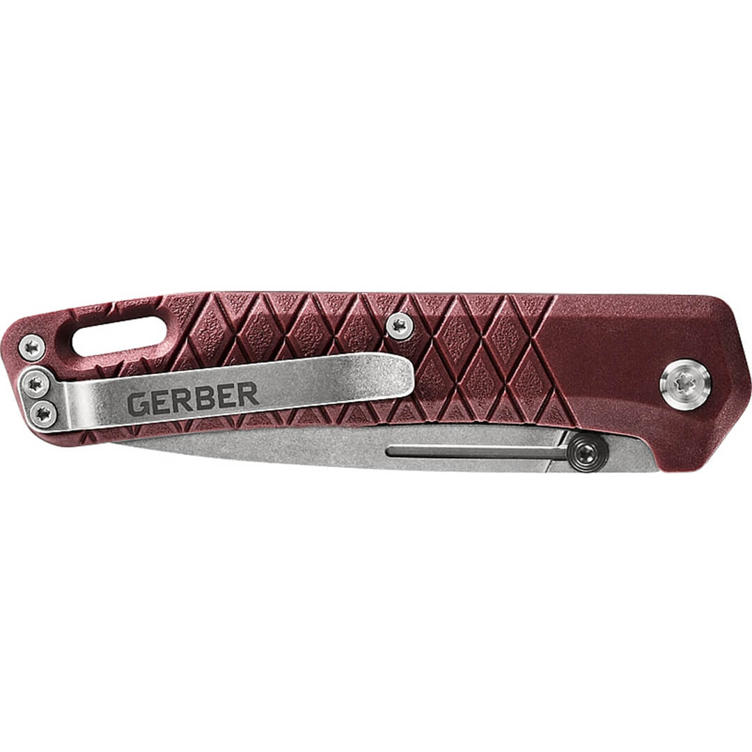 Zilch Folding Blade Clip Knife - Drab Red By Gerber