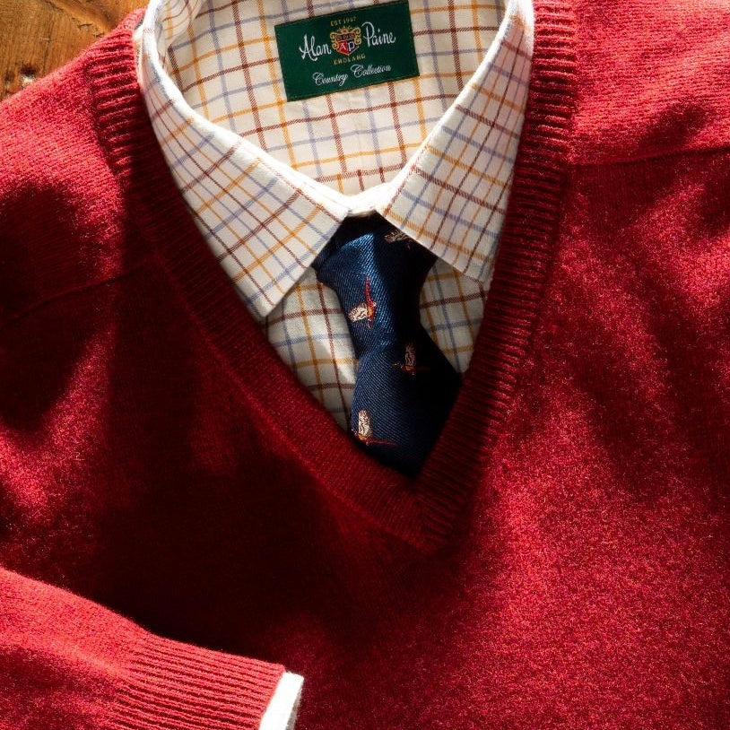 Alan Paine Streetly Lambswool Vee Neck Jumper
