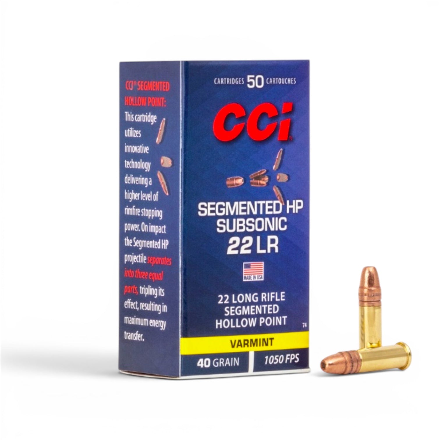 CCI .22LR 40gr Subsonic Segmented HP Lead