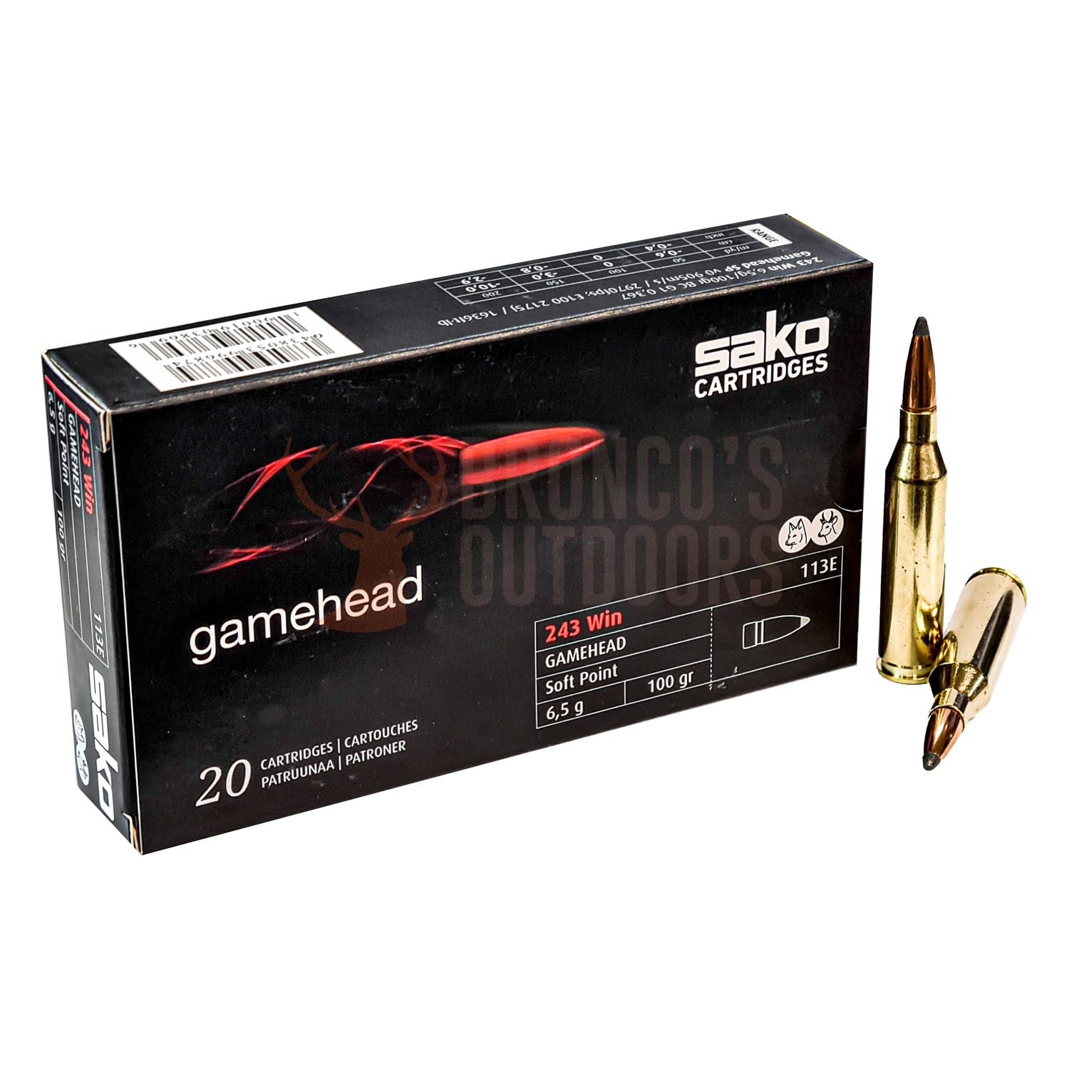 Sako 243 Win 100gr Soft Point