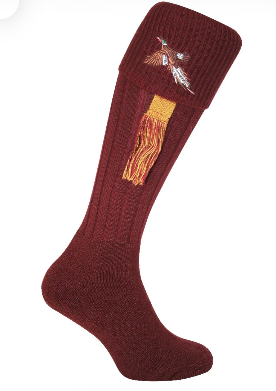 Bisley Embroidered Pheasant Shooting Socks