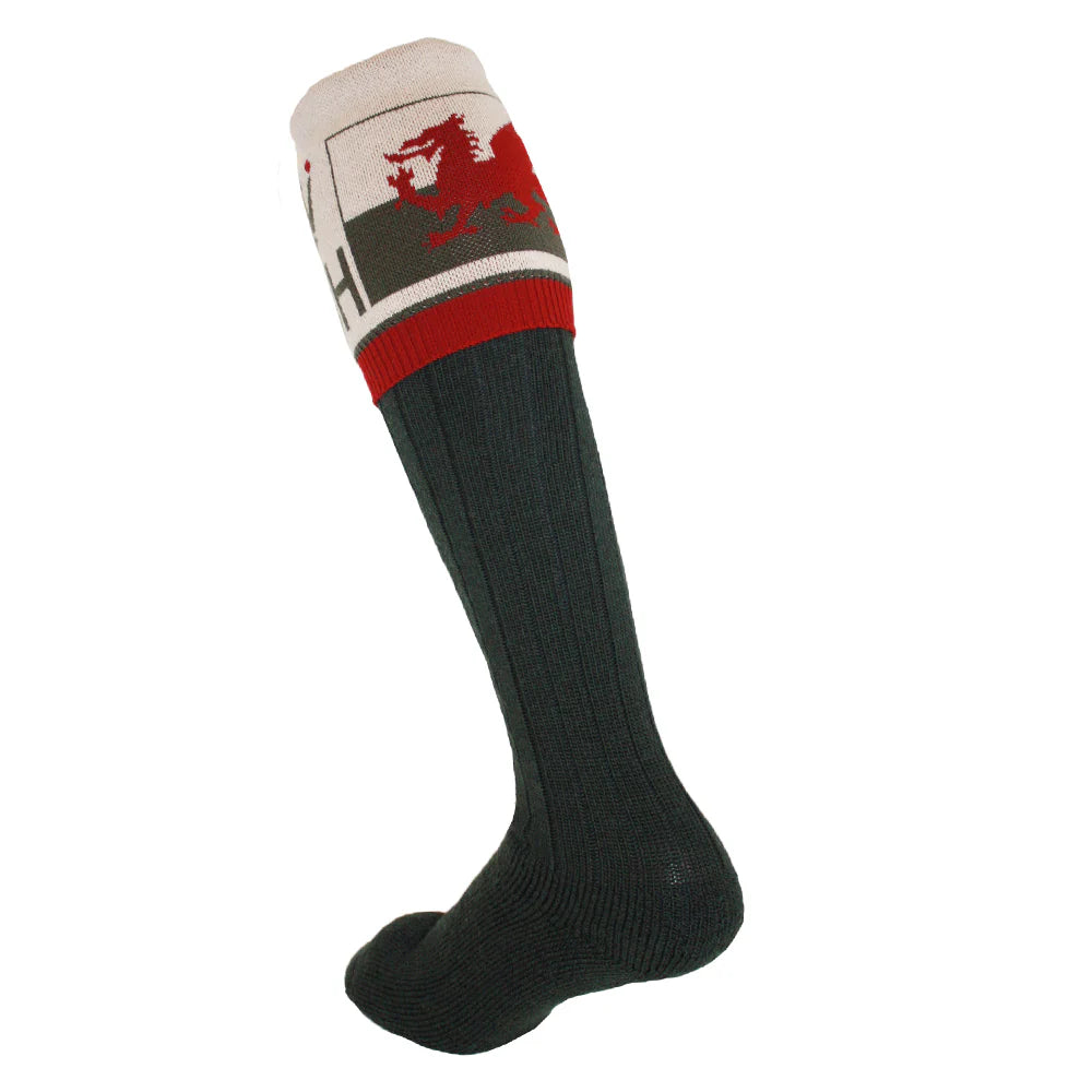 Waring Brooke Flag of Wales Shooting Socks